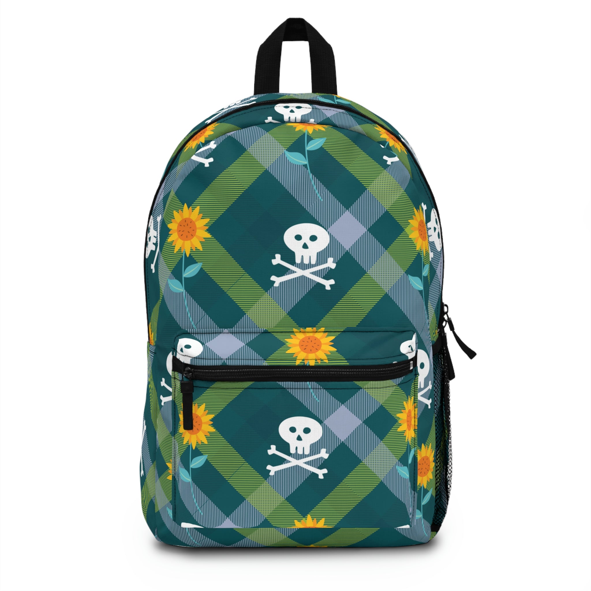 "Pirates & Sunflowers" Plaid Backpack